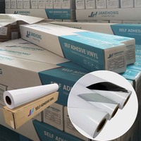 Vinilo Autoadhesivo de PVC Imprimible por Inyección de Tinta, Negro, Grueso, Brillante, Removible, para Publicidad, en Rollo, 1 Año de Duración