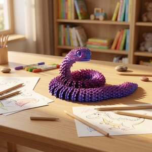 Juguete de serpiente Viper impreso en 3D, modelo de animal de simulación, juguetes para niños, caja sorpresa creativa, venta al por mayor, China - Product Image 5