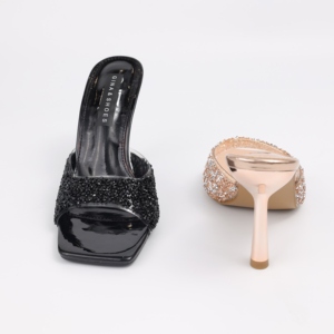 Nouvelles sandales d'été 2026 pour femmes, transparentes, à bout carré, ornées de strass, talons hauts scintillants à une bride en cristal - Product Image 5
