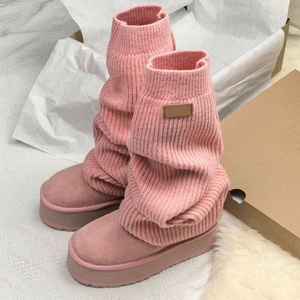 2026 Uggs Designer Snow <b>Boots</b> Comfortable and Warm Long <b>Socks</b> and Cotton <b>Boots</b> Fashion Trend Sneakers Pink Chunky Shoes Woman - Product Image 2