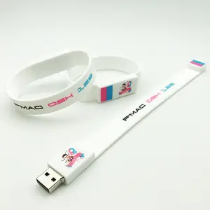 Kostenloses Logo Armband USB-Stick 4 GB 8 GB 16 GB 32 GB Armband Pendrive U-Stick Silikon 64 GB Speicher USB-Flash-Laufwerke