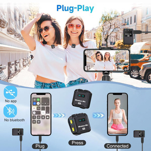 Wm567 Mini Ve Áo Không Dây Microphone Có Thể Sạc Lại Clip-On Lavalier <span class=keywords><strong>Mic</strong></span> Với Tiếng Ồn Hủy Bỏ Cho Điện Thoại <span class=keywords><strong>PC</strong></span> Pad Máy Ảnh - Product Image 3