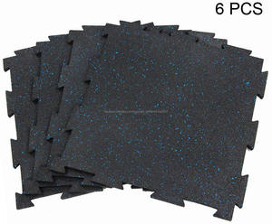 gym rubber tile interlocking floor mat EPDM rubber for fitness floor, exercise equipment pad and garage floor mat - Product Image 2