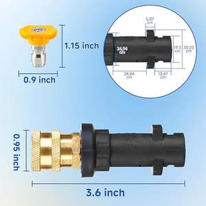 Adaptateur de nettoyeur haute pression raccord en laiton avec 5 buses de pulvérisation 1/4 adaptateur de pistolet rapide - Product Image 5