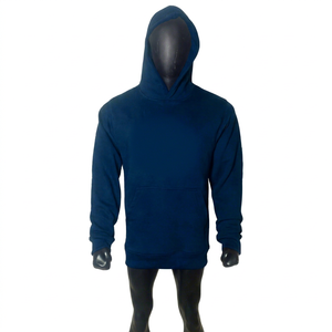 <b>Mens</b> Dark <b>Navy</b> Blue Vintage Cross Logo Hoodie 350g Eco-Friendly Heavyweight Cotton <b>Fleece</b> Pullover Streetwear Hip Hop Casual - Product Image 1
