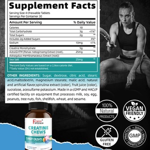 Masticables de Creatina de Alta Calidad, 120 Tabletas, Apoyo a la Función Saludable para Hombres y Mujeres, Suplemento Dietético de Creatina - Product Image 2