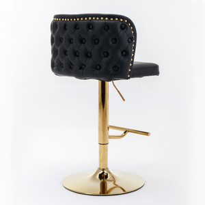Luxury Swivel Barstools with <b>Adjustable</b> Seat Height Modern PU Upholstered Backrest Living Room & Bedroom <b>Bar</b> Chairs - Product Image 5