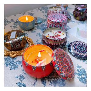 Recipientes de lujo para velas con tapas y cajas de embalaje para la distribución y exhibición de velas aromáticas de soja premium para decoración del hogar. - Product Image 2