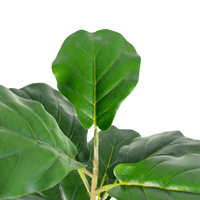 Plante artificielle en polyester de 1,5 m, type Ficus lyrata, plantes artificielles persistantes pour intérieur/extérieur, cadeau de pendaison de crémaillère