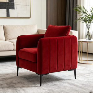 Modern Velvet Accent <strong>Chair</strong> Upholstered Single Sofa Armchair Metal Legs Removable Cushion <strong>Reading</strong> <strong>Chair</strong> for Living Room Hotel - Product Image 5