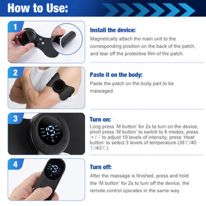 Nuevo modelo, masajeador TENS portátil inalámbrico, masajeador corporal de pulso eléctrico, masajeador de cuello, hombros y espalda - Product Image 3