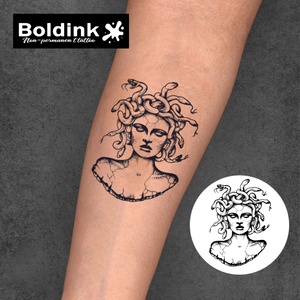 Tatuaje de Tinta de Jaua Boldink Personalizado, Diseño Realista de <span class=keywords><strong>Medusa</strong></span>, Arte Corporal con Forma de Serpiente, Resistente al Agua, Larga Duración (2 Semanas) - Product Image 4