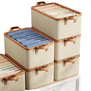 Cubo de almacenamiento de tela extraíble ligero y respetuoso con el medio ambiente, divisores Organizadores de cajones plegables para el hogar, calcetines, organización de ropa - Product Image 4
