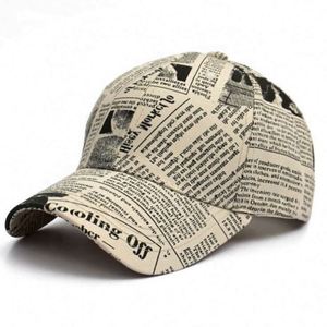 Casquettes pour hommes et femmes, mode printemps-été, casquette de baseball rétro à imprimé journal, casquette de sport de plein air coréenne, protection solaire - Product Image 6