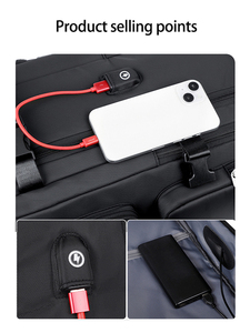 Borsa per Laptop di grande capacità Oxford borsone di espansione impermeabile con zaino per studenti con ricarica USB - Product Image 2