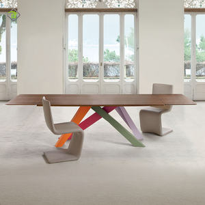 Muebles de restaurante modernos, placa de <span class=keywords><strong>roca</strong></span> Rectangular de lujo Simple, mesa de comedor <span class=keywords><strong>con</strong></span> <span class=keywords><strong>patas</strong></span> de Metal - Product Image 1