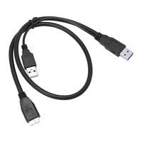 USB 3.0 Dual Power Y Bentuk 2 X Tipe A Ke Micro B Kabel Hard Drive Eksternal Hard Drive O20 21 Dropshipping