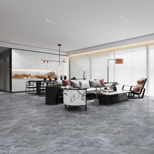 Azulejos de Cerámica Modernos de Terrazo Gris con Piedra <span class=keywords><strong>Mixta</strong></span>, Acabado Mate Fino, Porcelanato de una Sola Cara - Product Image 3