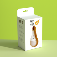 Lámpara de mesa LED personalizada Caja de embalaje Ahorro de energía Bombilla Caja de papel Papel de arte con ventanas de exhibición