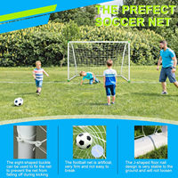 But de football portable en PVC 182 x 120 x 80 cm, filet de football en plastique, montage facile, mobile, pour l'entraînement à l'école ou au parc