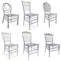 Chaises de salle à manger modernes en acrylique transparent, vente en gros d'usine, avec housse amovible pour événements, fêtes, banquets, hôtels, appartements, gymnases