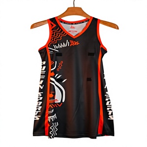 Camiseta de Netball sin Mangas con Cuello en V PUFFIN SPORTS, Personalizada con Impresión Sublimada, Transpirable, Absorbe la Humedad, 100% Poliéster, para Adultos - Product Image 1