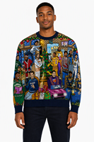 Cardigan unisexe personnalisé imprimé en 3D, à thème Noël et basketball, avec fermeture éclair intégrale, en viscose/coton, fabriqué en Chine