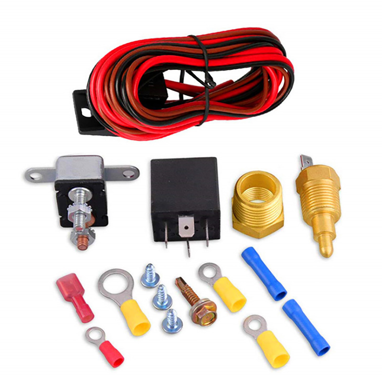Kit De Cableado De Ventilador Eléctrico, Relé Impermeable, Sensor De Temperatura, Kit De Interruptor De Ventilador De Motor Eléctrico, Termostato Radiador, 185 Encendido, 175 De Apagado, 40 Amperios