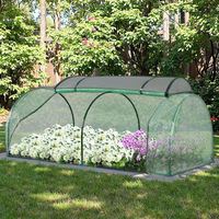 Serre tunnel moderne verte de 200x100x80cm avec cadre en acier et couverture en PE en bois traité naturel pour jardin extérieur