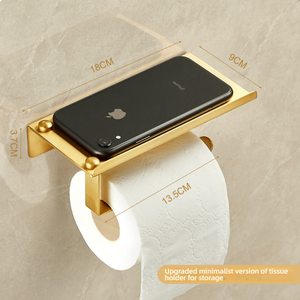Étagère de téléphone en chrome brillant brossé doré, alternative au <span class=keywords><strong>porte</strong></span>-papier toilette en forme de mouton - Product Image 1