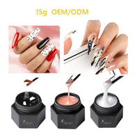 Étiquettes privée pour faux-ongles, 15ml, trempage, Gel épais, acrylique, pour extensions, transparent, dur, vente en gros, pièces