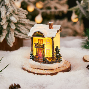 New <strong>Christmas</strong> Decorations <strong>Resin</strong> Miniature <strong>Village</strong> <strong>House</strong> Glowing Snow Cottage Ornament <strong>Christmas</strong> Gift - Product Image 5
