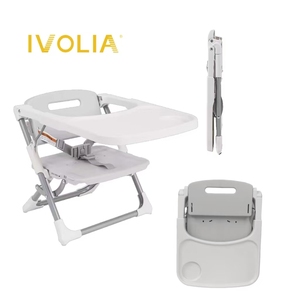 Chaise <span class=keywords><strong>rehausseur</strong></span> pliable portable en plastique moderne pour enfants de 6 mois à <span class=keywords><strong>3</strong></span> <span class=keywords><strong>ans</strong></span>, siège de repas durable et sûr pour bébé, camping en plein air - Product Image 3