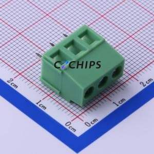 KF128L-5.08-3P Screw Terminal Block Through hole Component (THT),P=5.08mm Connector 1x3P 5.08mm Green Through Hole - Product Image 1