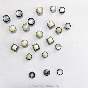 High Quality 10mm Stainless Steel Pearl Prong Snap <strong>Button</strong> Custom Square Design <strong>Shank</strong> Style for Wholesale for Garments Bags Logo - Product Image 6