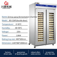 Chambre de Fermentation Professionnelle en Acier Inoxydable à Double Porte, 32 Plateaux, pour Boulangerie, Température et Humidité Contrôlées