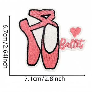 Toppe ricamate da ragazza di balletto rosa per adesivi di abbigliamento su carta stampata Applique in ferro su toppe su abiti da DIY toppa all'ingrosso - Product Image 3