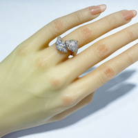 Nouvelle conception de bijoux fins pour hommes, argent S925, 2 carats, moissanite blanche et verte VVS, bague ajustable tête de léopard pour hommes et femmes