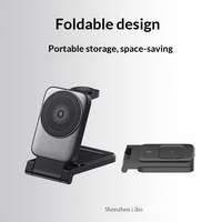 Station de charge sans fil magnétique pliable multifonctionnelle 3 en 1, chargeur rapide pour iPhone, Apple Watch, AirPods