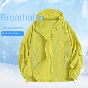 <span class=keywords><strong>Veste</strong></span> de protection solaire <span class=keywords><strong>anti</strong></span>-<span class=keywords><strong>UV</strong></span> 100% nylon unisexe surdimensionnée multi-poches à capuche avec fermeture éclair pour l'extérieur décontractée - Product Image 1