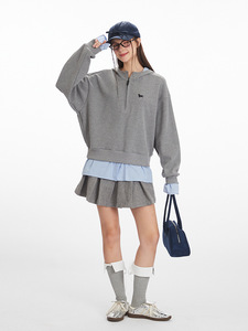 HeyHenry <span class=keywords><strong>felpa</strong></span> Casual a due pezzi con cappuccio e mezza Zip 2025 giacca ampia autunnale - Product Image 4