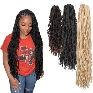 En gros, Nouveaux Soft Locs Gypsy au crochet, Cheveux à tresser ondulés pré-bouclés, Dreadlocks, Faux Locs bouclés Goddess, Cheveux au crochet - Product Image 2