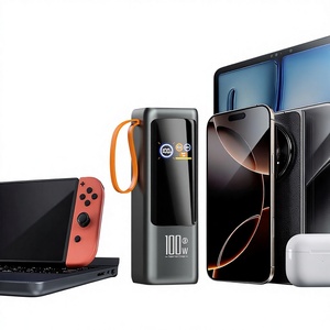 Banco de Energía Portátil de 100W con Carcasa Cuadrada de Plástico y Aluminio, Línea de Expansión, Alta Potencia, Logotipo Personalizable, Gran Capacidad - Product Image 1