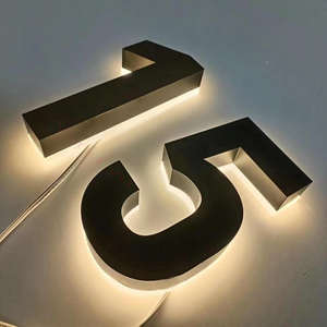 ไฟ LED 3D ความสูง5 "แบบกำหนดเองมีไฟด้านหลังสแตนเลสที่อยู่หมายเลขบ้าน - Product Image 6