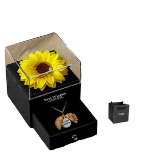 Regalo de Navidad, Collar Eterno con Diseño de Girasol 'You Are My <span class=keywords><strong>Sunshine</strong></span>', Elegante Patrón Cuadrado, Acrílico Plástico, Decoración de Lujo para el Hogar - Product Image 2