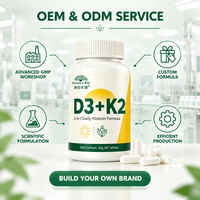 Capsules de Vitamine D3 K2 en Gélules Molles OEM ODM Marque Privée pour la Santé Osseuse, le Soutien Cardiaque et Immunitaire, et l'Absorption du Calcium Naturelle