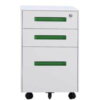 Armoire à dossiers en acier moderne à 3 tiroirs avec serrure, armoire de rangement mobile en fer, mobilier de bureau, piédestal mobile