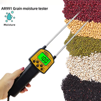 Analizador de Humedad de Granos AR991 con Recordatorio de Voz, Retroiluminación y Medición Rápida para Arroz, Soja, Cacahuete, Maíz y Trigo