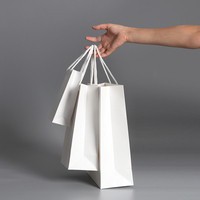 Luxury Shopping Matte Lamination Paperboard Bag for Clothing & Candle Gifts White Cardboard with Recycled Materials