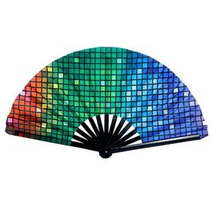 Éventail pliant personnalisé en bois et bambou, idéal pour les festivals et événements spéciaux, parfait pour les soirées EDM - Product Image 4